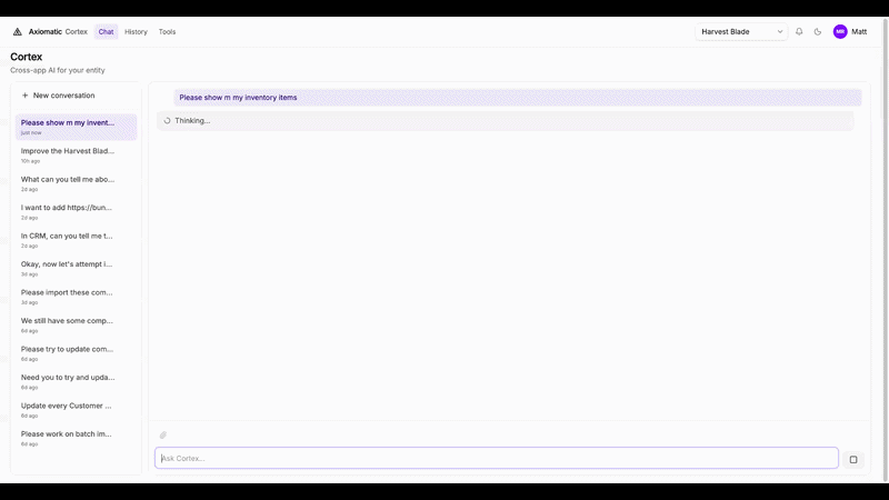 Cortex AI — conversations and tools across your data