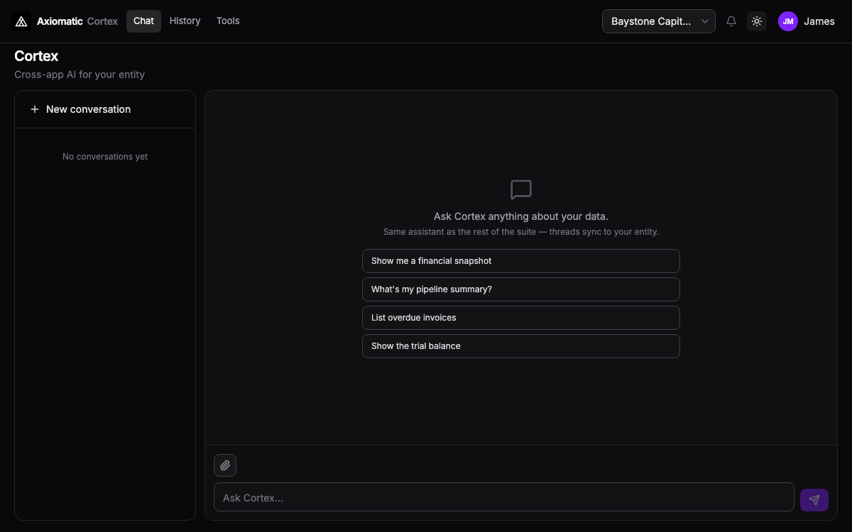 Cortex AI — conversations and tools across your data